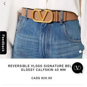 100% authentic like new Valentino reversible VLogo belt glossy Calfskin 40 mm